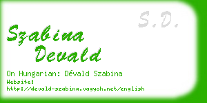 szabina devald business card