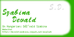 szabina devald business card